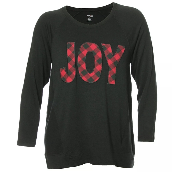 Style & Co. Tops - Style & Co Christmas Joy Buffalo Plaid Black Shirt